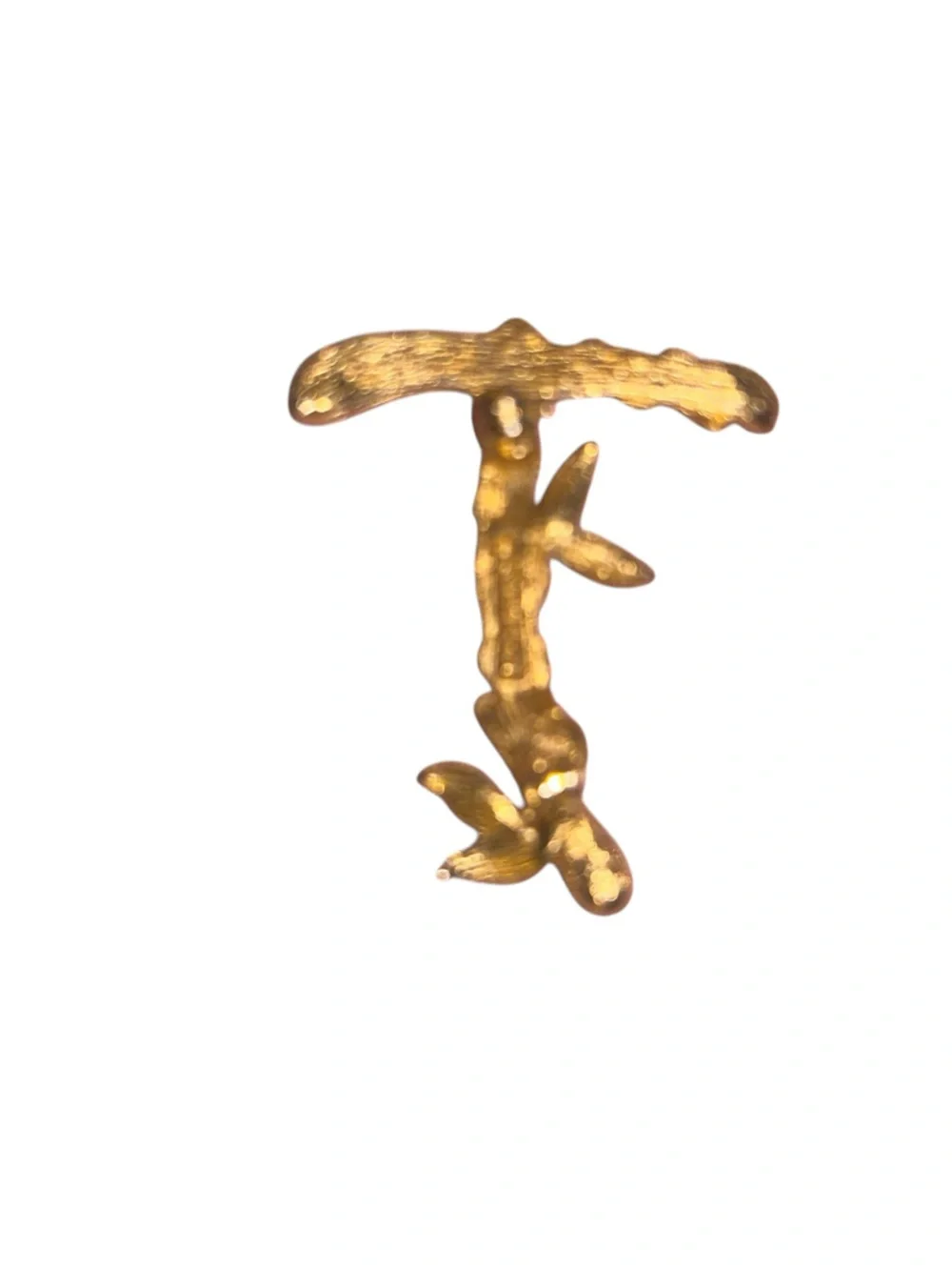 Gold Bamboo Twig‎ Brooch Pin